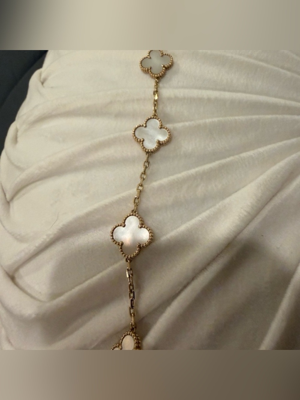 Van Cleef & Arpels Vintage Alhambra Bracelet 5 Motifs 18K Yellow Gold MOP VCA